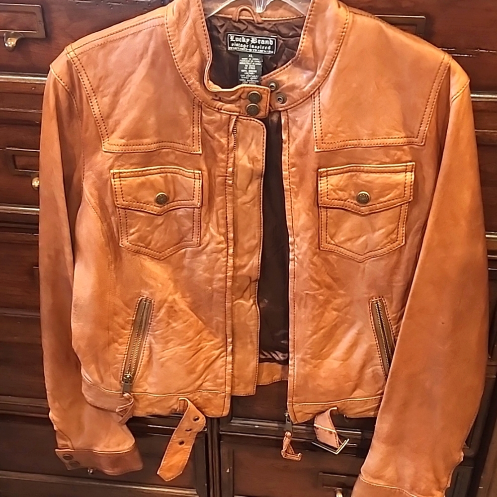 XL Lucky Brand Vintage Leather Jacket